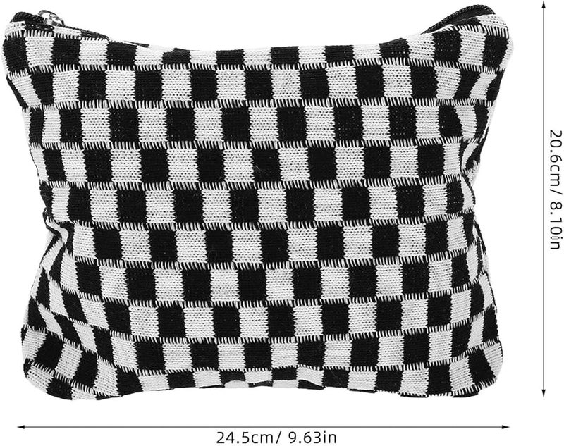 DECHOUS 2pcs Checkerboard Travel Toiletry Bag Large Capacity Cosmetic Organizer For Women Girls - Image 2